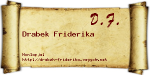 Drabek Friderika névjegykártya